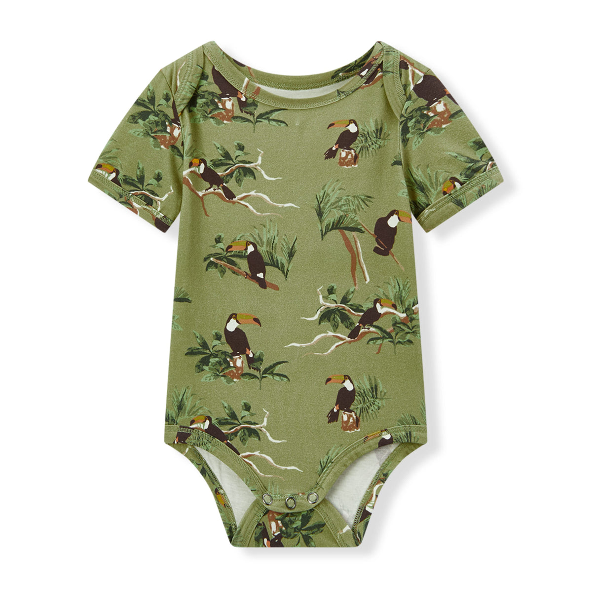 Toucan Cotton Stretch Short Sleeve One Piece