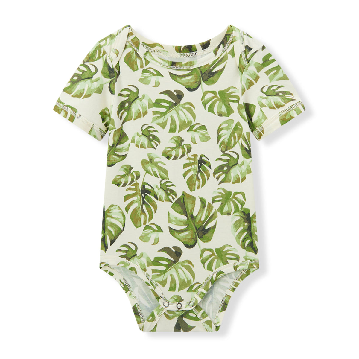 Island Leaf Cotton Stretch Short Sleeve One Piece