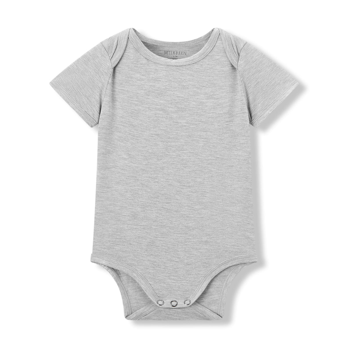 Grey Melange Luxe Solid Short Sleeve One Piece