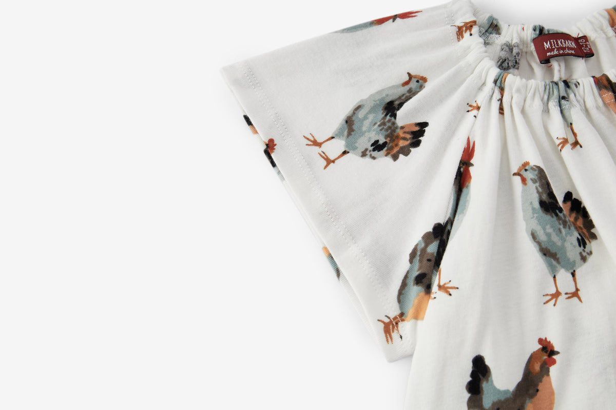 Chicken Organic Cotton Dress & Bloomer Set