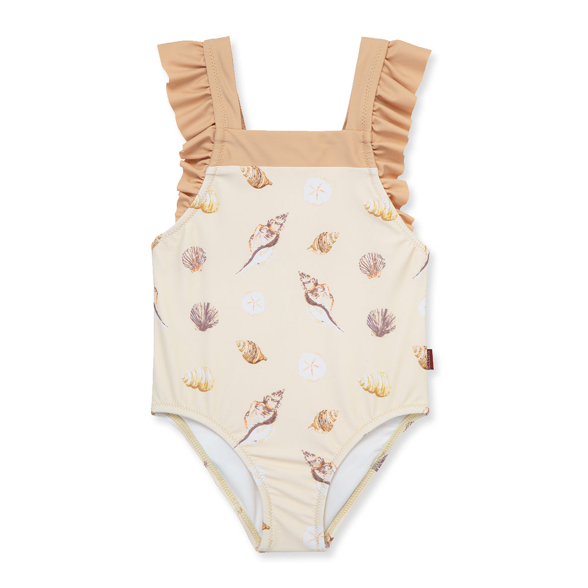 Seashells Ruffle Square Neck Swimsuit