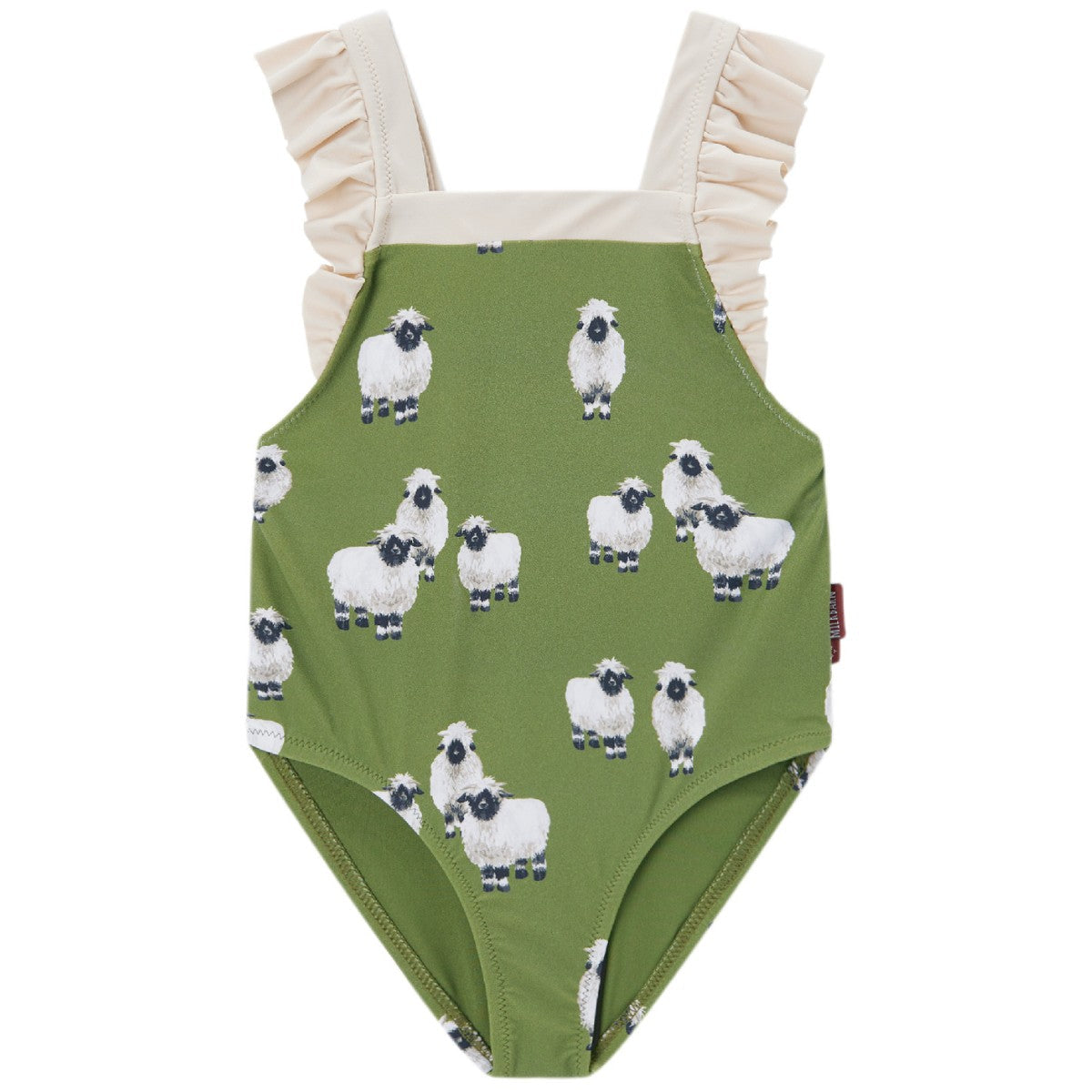 Valais Sheep Ruffle Square Neck Swimsuit