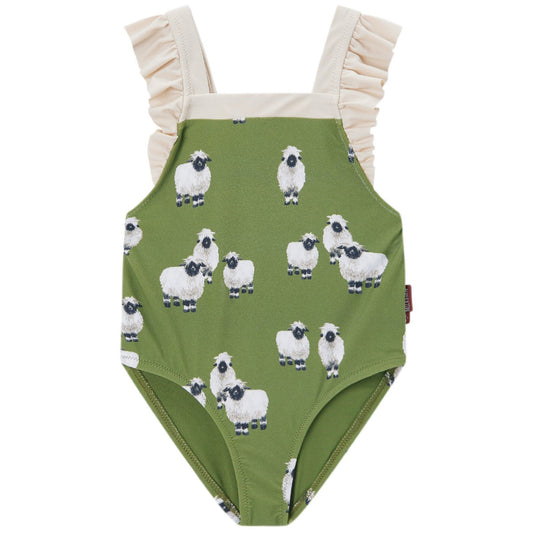 Valais Sheep Ruffle Square Neck Swimsuit