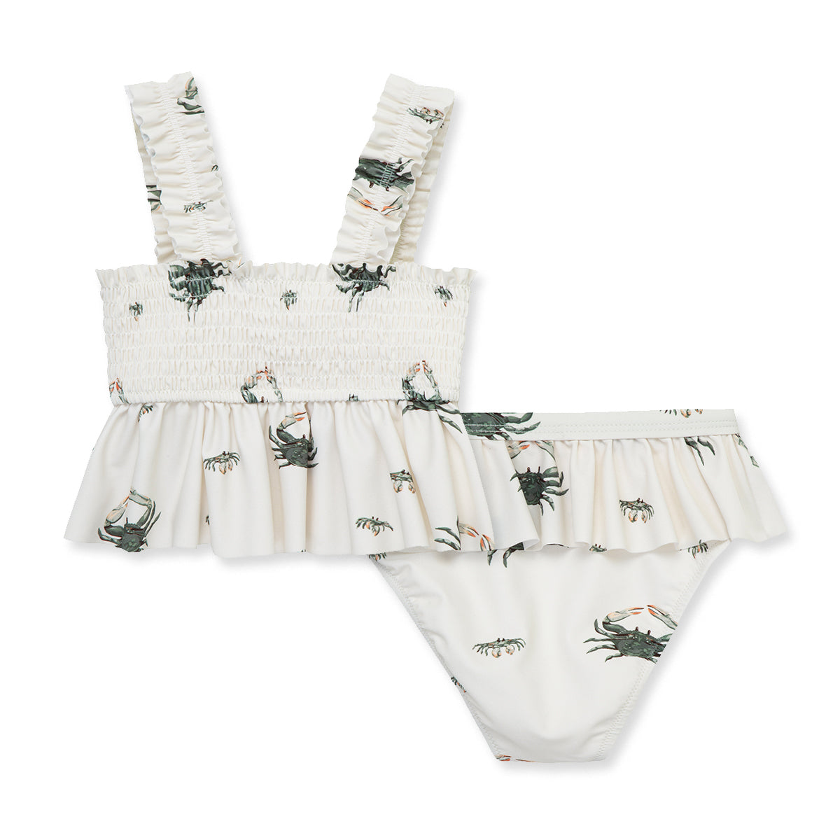 Coastal Crab Ruffle Two Piece Swimsuit