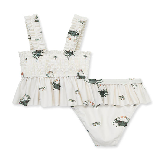 Coastal Crab Ruffle Two Piece Swimsuit