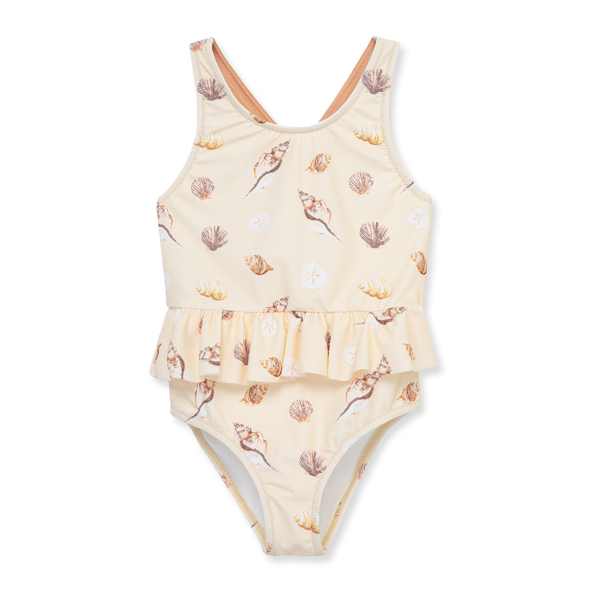 Seashells Ruffle Waist Suspender Swimsuit