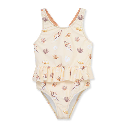 Seashells Ruffle Waist Suspender Swimsuit
