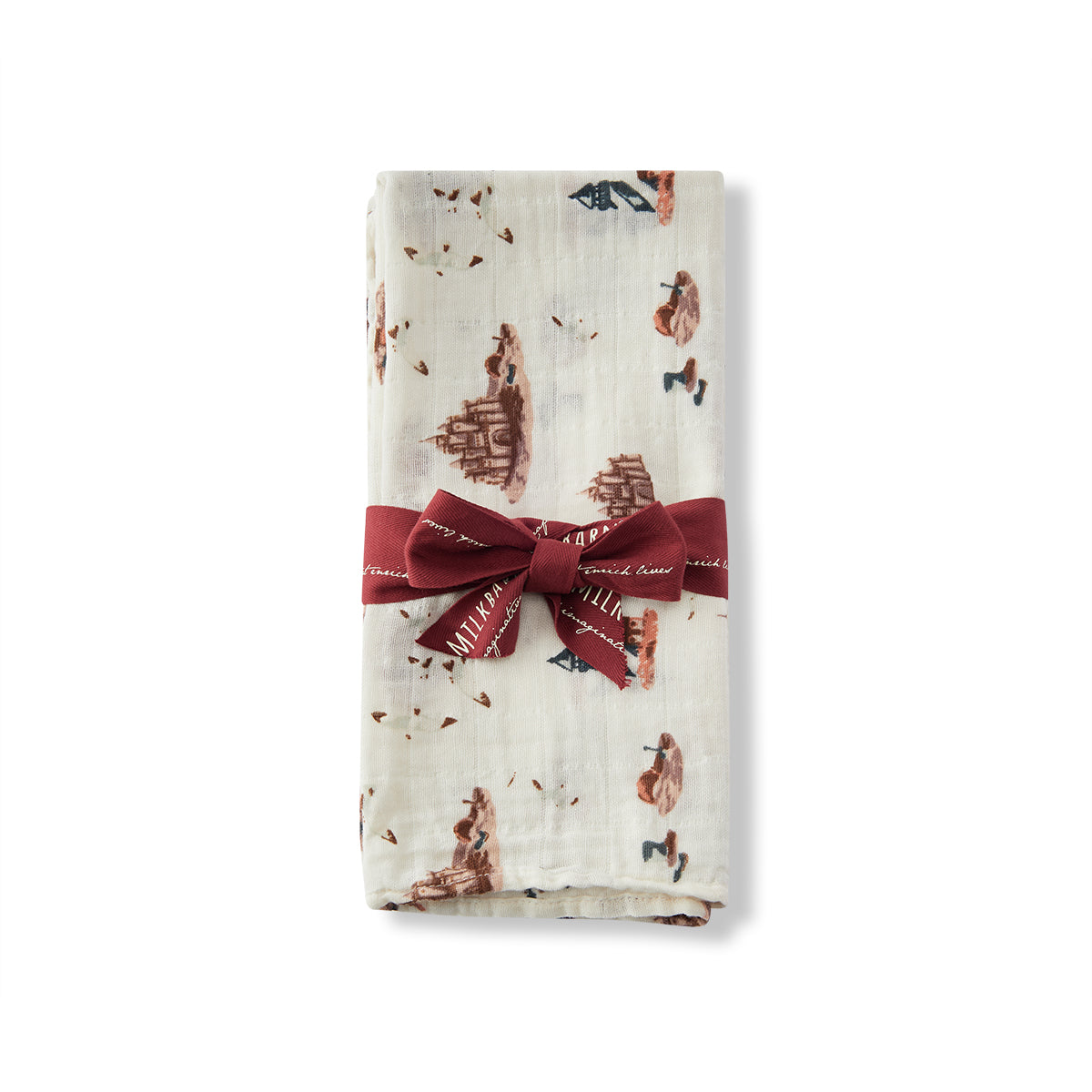 Sandcastle Organic Cotton Muslin Two-Piece Burp Cloth Set