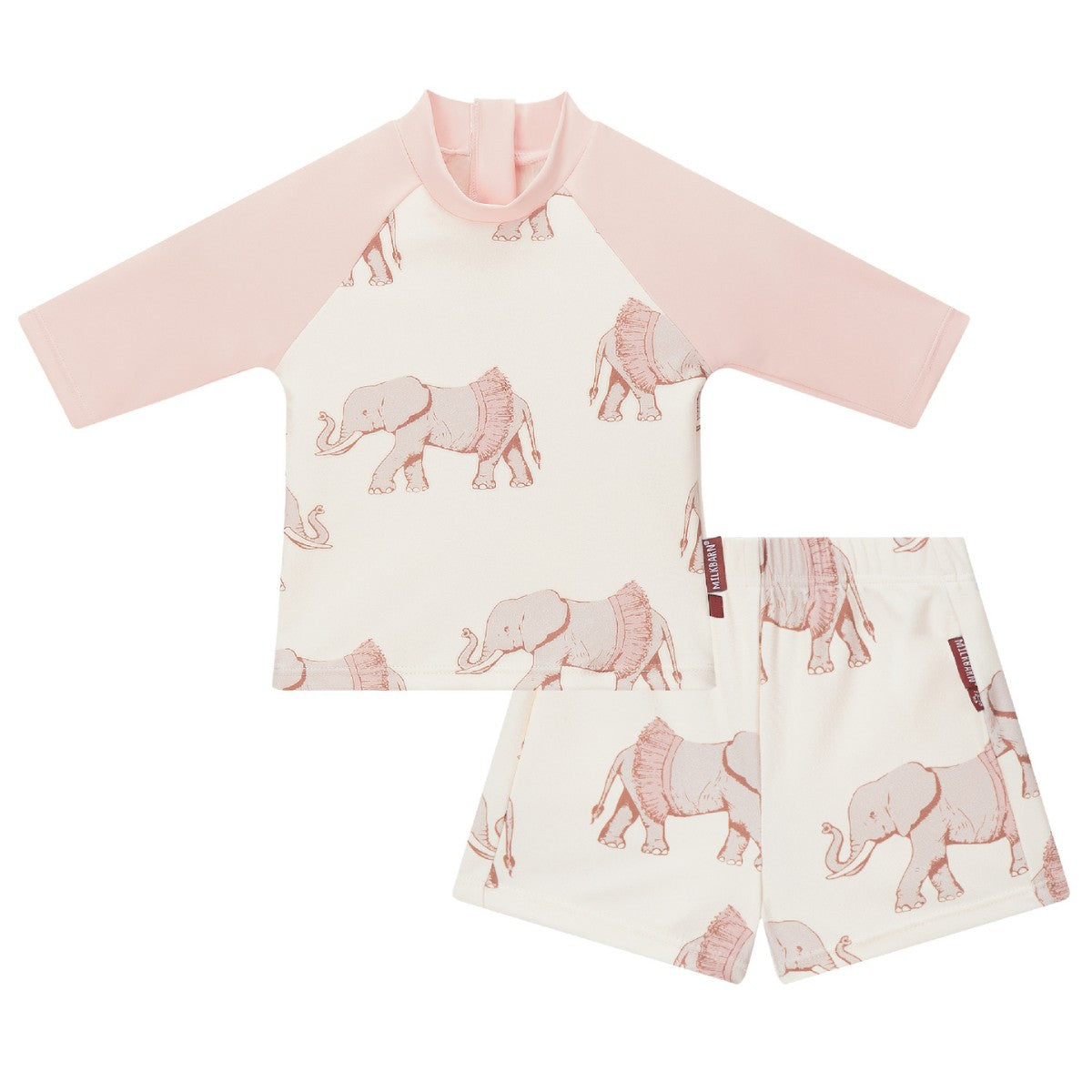 Tutu Elephant Short Sleeve Top & Swim Trunks Set