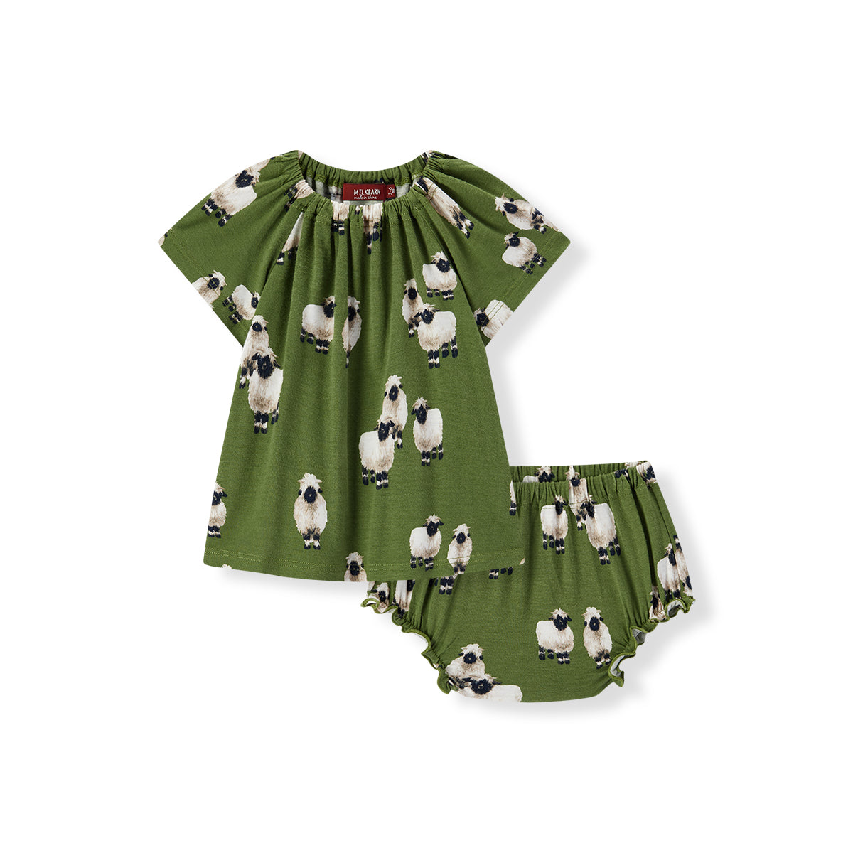Valais Sheep Bamboo Dress & Bloomer Set