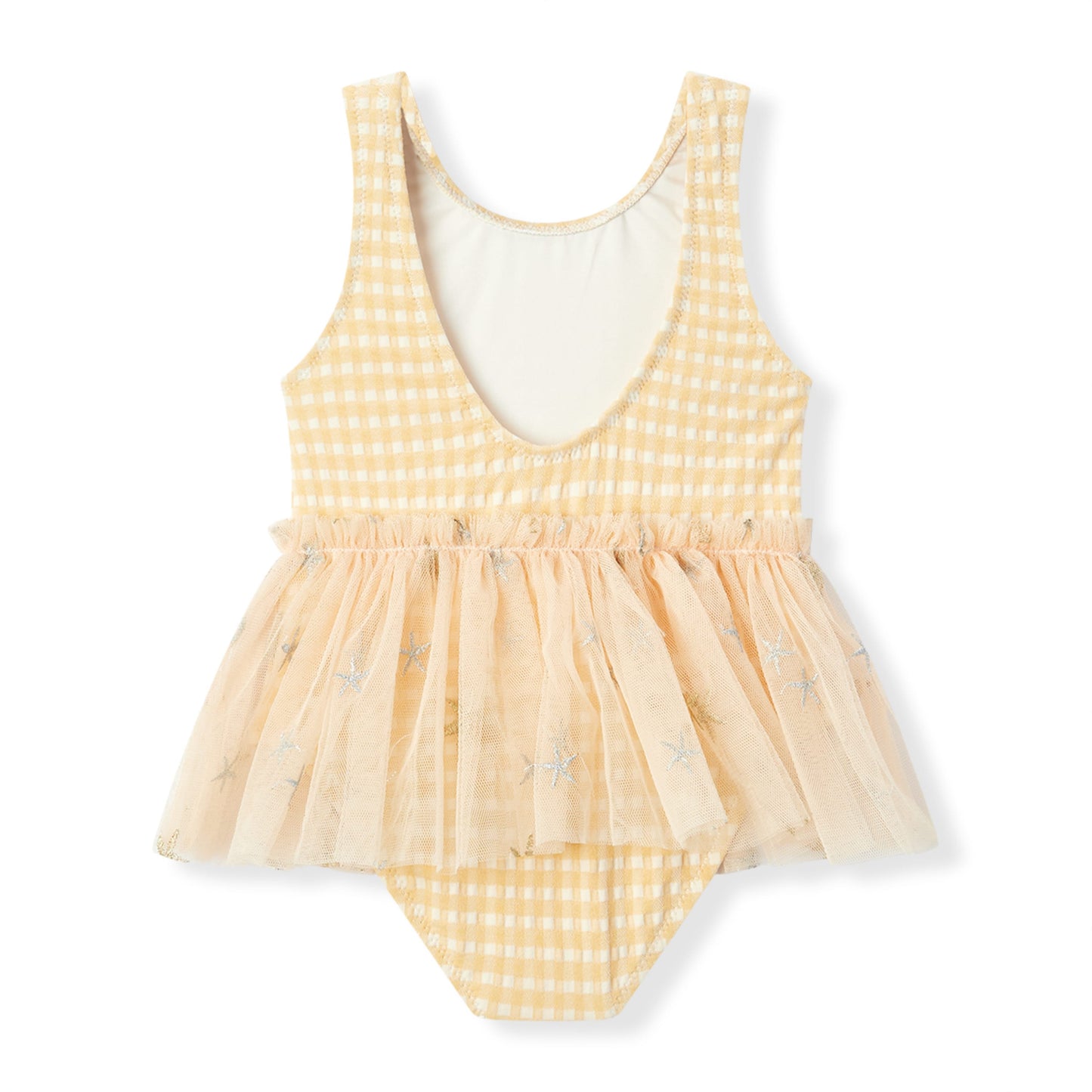 Yellow Gingham Ballet Skirt Swimsuit