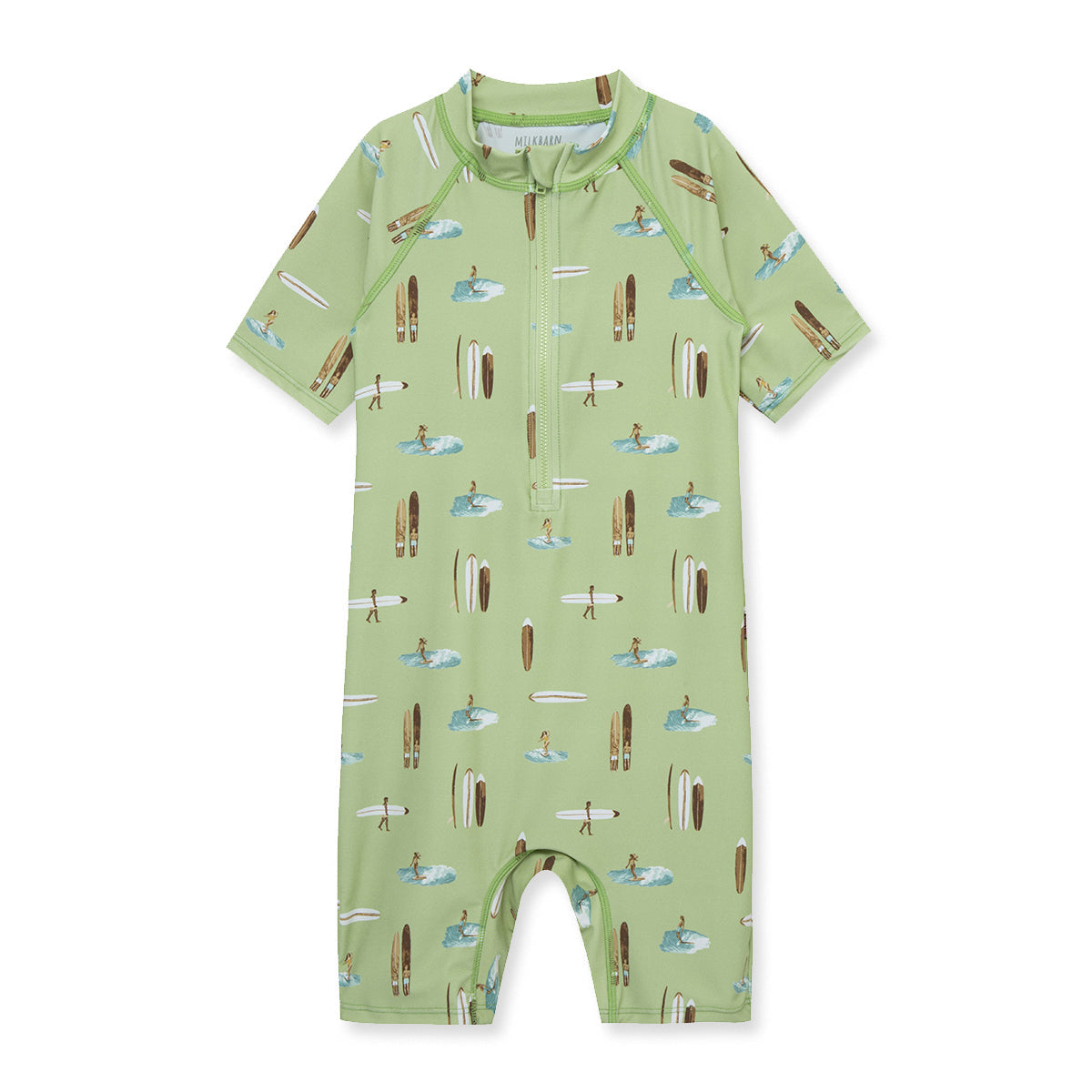 Summer Surf Zipper Short Sleeve Shortall Swimsuit