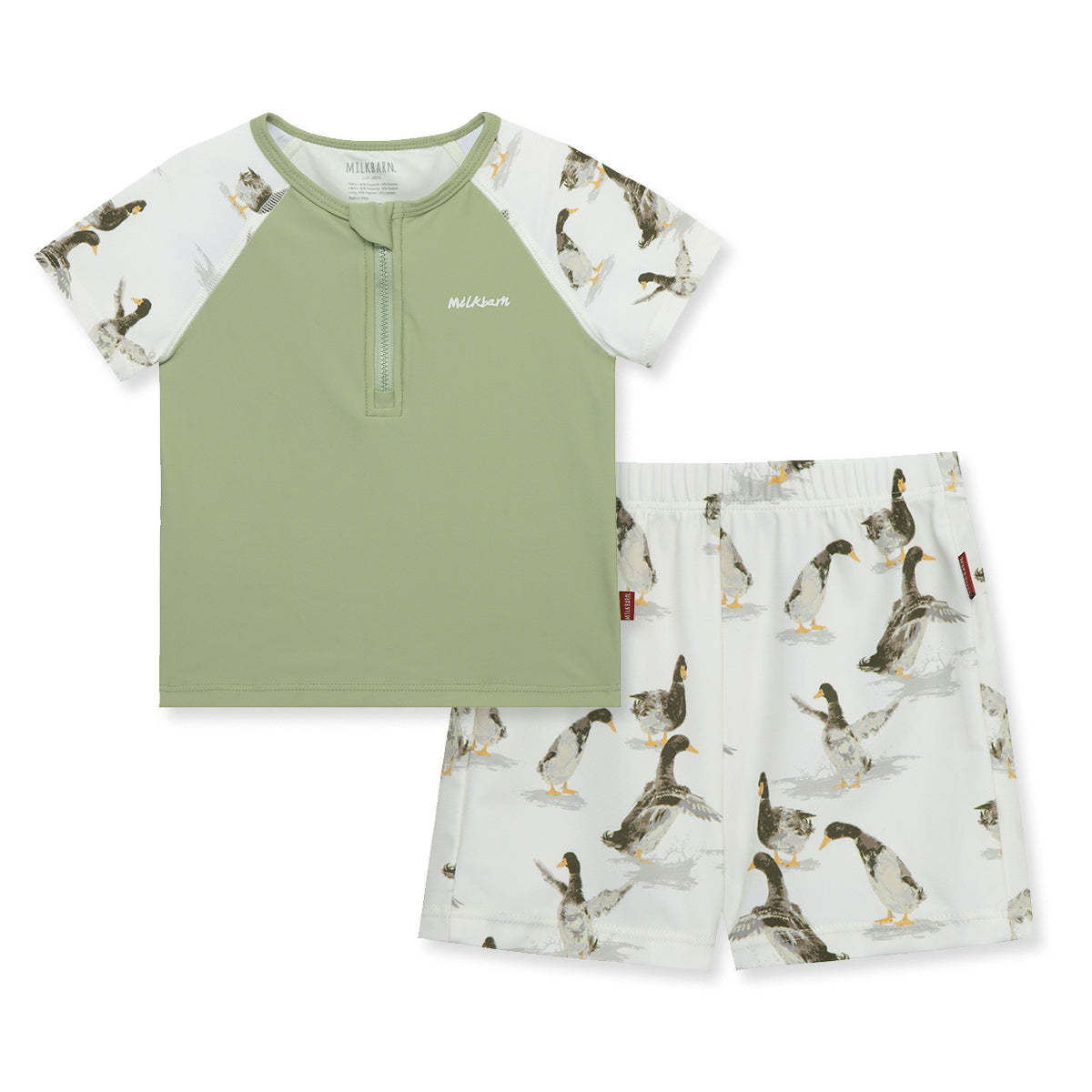 Duck Zipper Top & Swim Trunks
