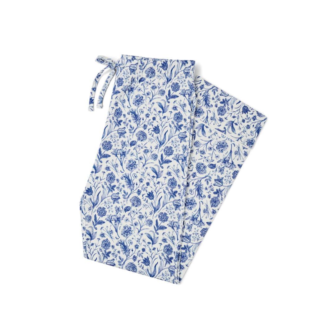 Porcelain Vine Short Sleeve & Pants Bamboo Women's Pajama Set