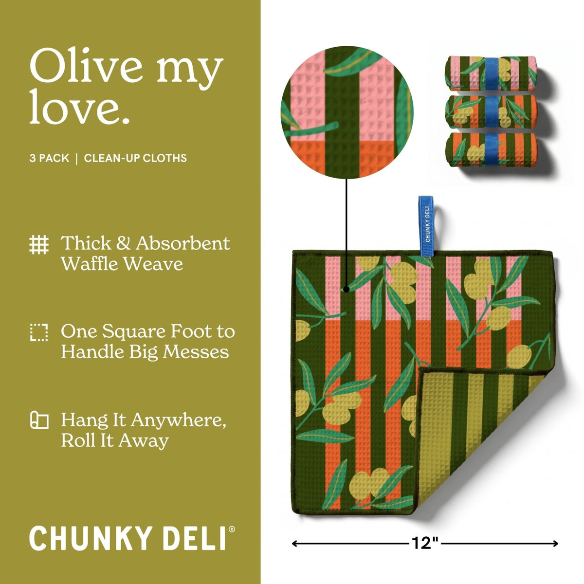 Olive My Love | 3 Pack Clean-Up Cloths