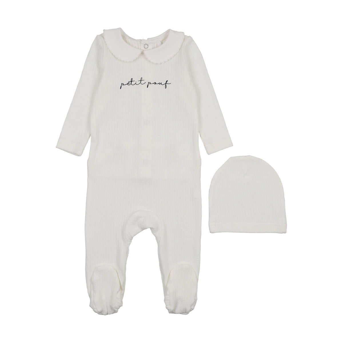 Petit Pouf Footie-White/Blue