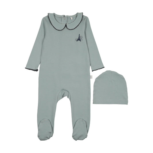 French Grandpa Footie- Blue