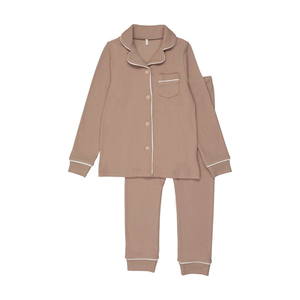 Ribbed Grandpa PJ- Cocoa