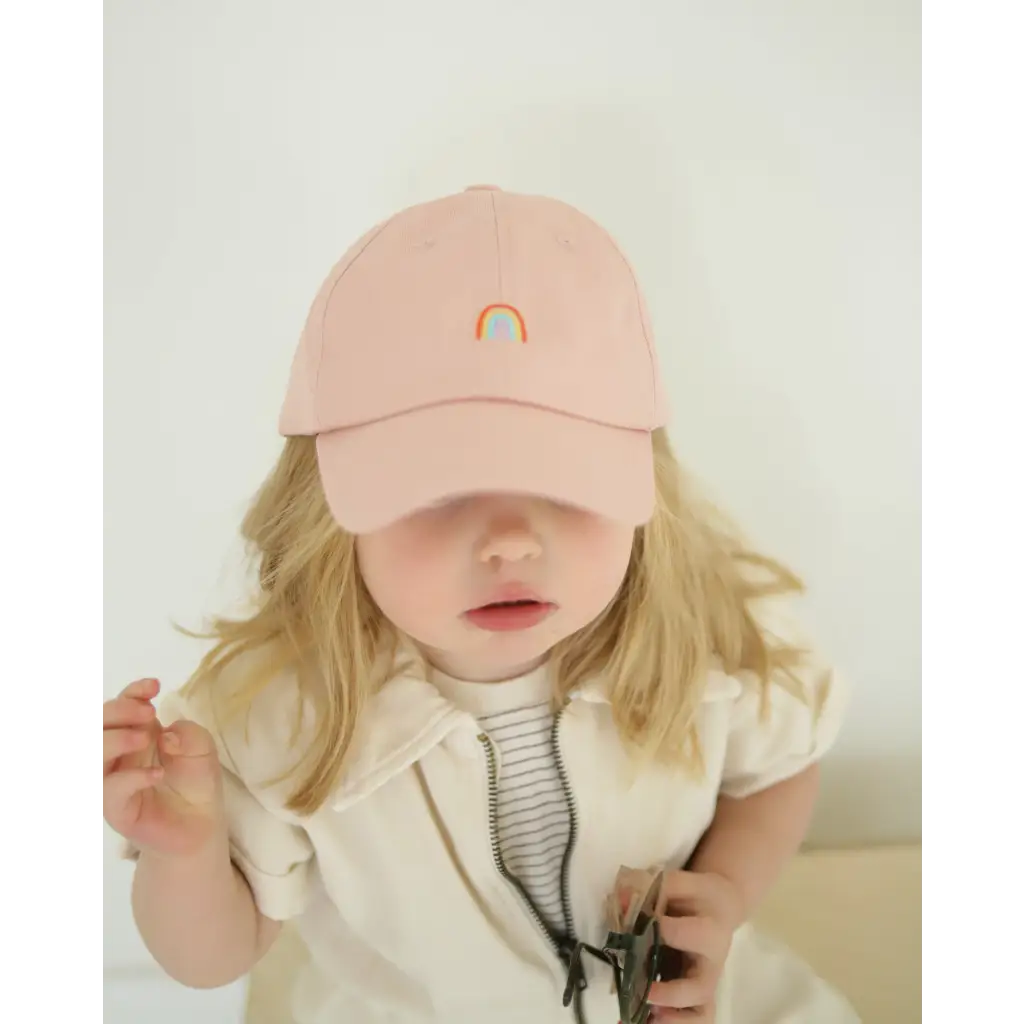 Embroidered Rainbow Ball Cap for Kids