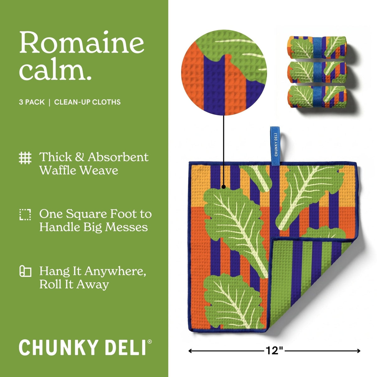Romaine Calm | 3 Pack Clean-Up Cloths