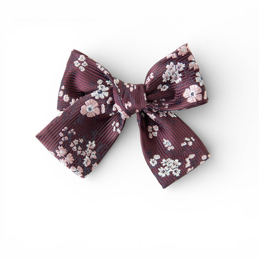 Sangria Floral - Petite Hair Bow