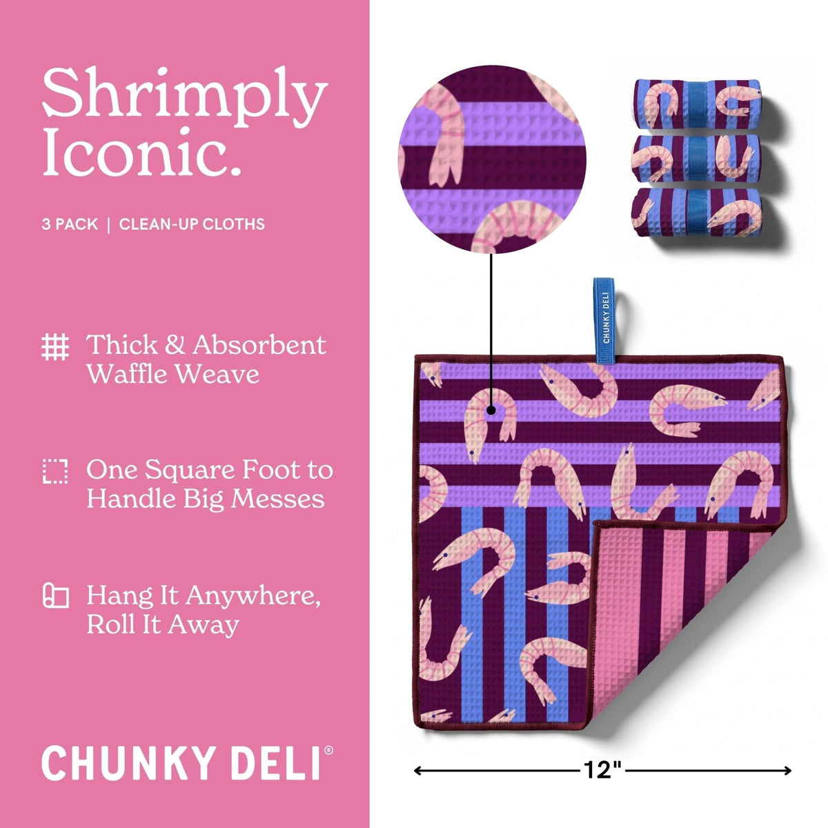 Shrimply Iconic | 3 Pack Clean-Up Cloths