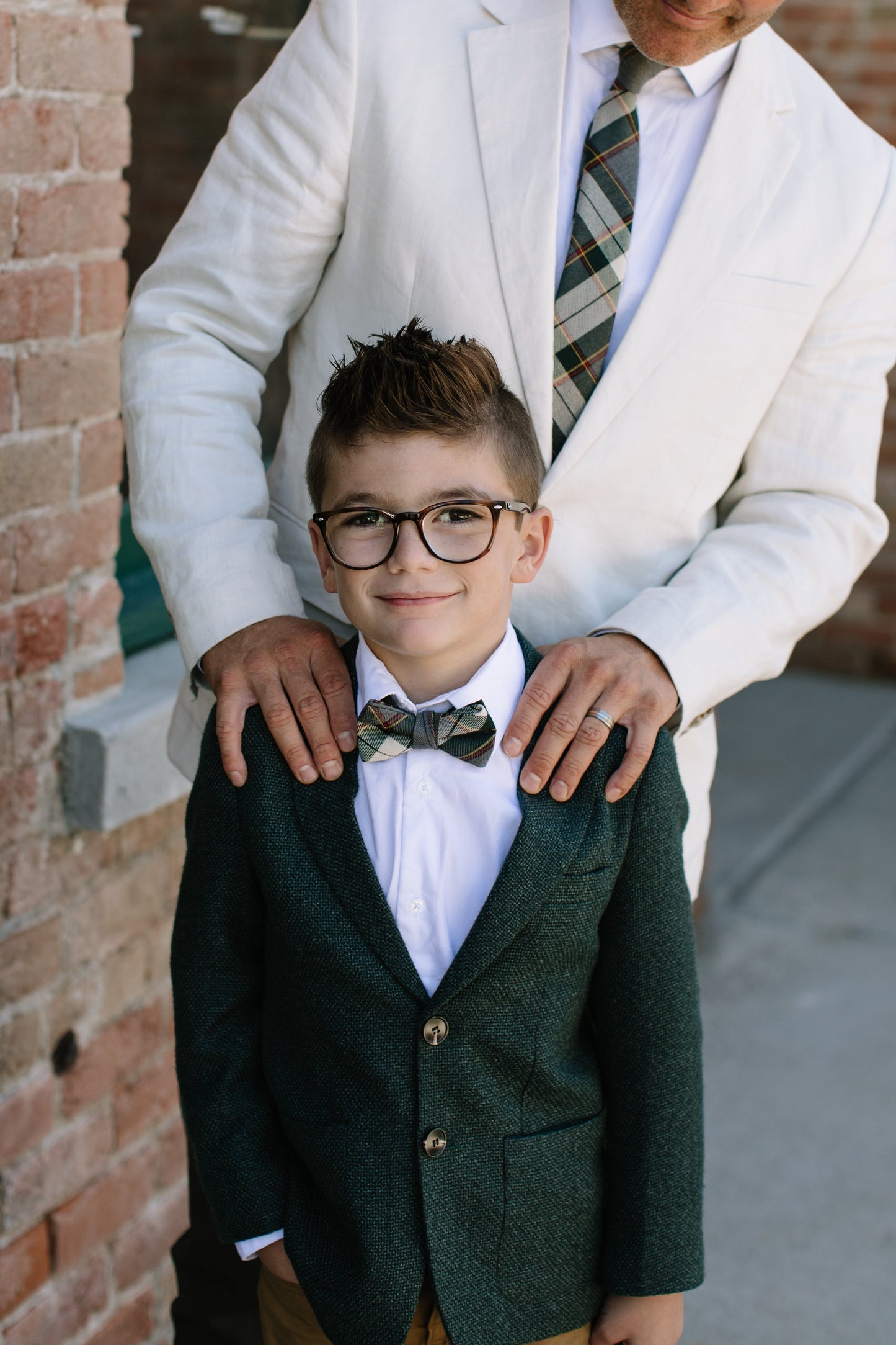 Spruce Plaid Boys Bow Tie