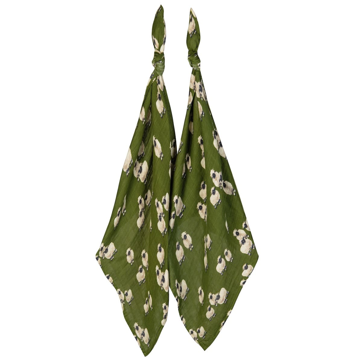 Valais Sheep Bamboo Muslin Two-Piece Burp Cloth Set